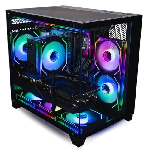 Panorama Gaming Desktop PC (NVIDIA RTX 5060 Ti 8GB, AMD Ryzen 7 5700X Processor, 32GB DDR4 RAM, 1TB NVMe M.2 SSD, WiFi 6E, HDMI + DP, Windows 11 Pro) Best 2025 RGB Prebuilt Tower Computer for Gamers