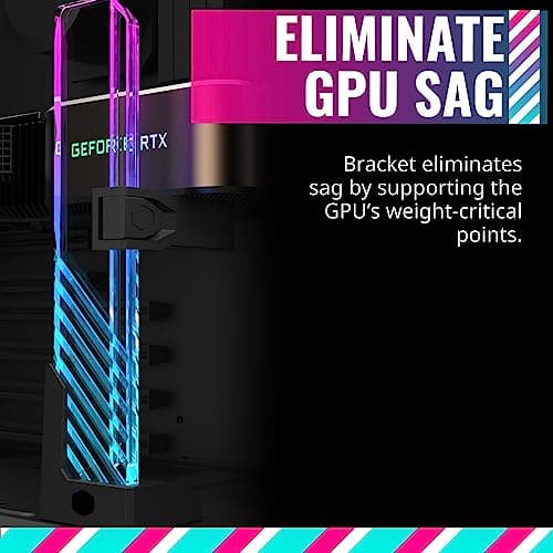 Cooler Master MasterAccessory ARGB GPU Support Bracket, Edge-Lit ARGB Tempered Glass, Universal GPU Bracket, Multiple Orientations (MCA-U000R-GSBTG-00)