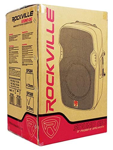 Rockville SPG88 400W Peak 8" Passive PA Speaker 8 Ohm, Lightweight ABS Cabinet, High-Sensitivity Driver, Durable Design, for DJs and Live Events