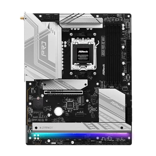 ASRock AMD B850 Pro RS WiFi 6E Socket AM5 Ryzen 9000/8000/7000 Series DDR5 up to 8000+ (OC) MHz 256GB ATX Motherboard M.2 SATA3 6.0 Gb/s PCIe 5.0 BIOS Flashback 2.5G LAN