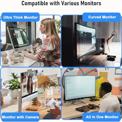 ZYY 2 Pack 23-24 Inch Computer Screen Blue Light Blocker for Diagonal 23,23.6,23.8,24 Inch Monitor, UV Blocking Filter(21 1/4x13 3/8) for Eye Strain,Hanging Anti Blue Light Screen Protector