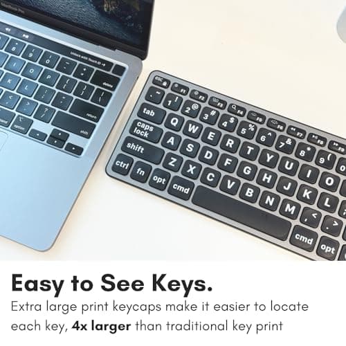 Macally Wired Keyboard for Mac (USB C + A) - Large Print and Backlit for Apple - 107 Key Full Size Large Letters USB C Keyboard for MacBook Pro/Air, Mac mini, iMac