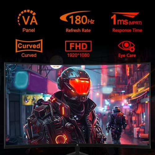 Z-Edge UG24 24-inch Curved Gaming Monitor 180Hz Refresh Rate, 1ms MPRT, FHD 1080 Gaming Monitor, R1650 Curved