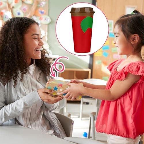 Skylety 24 Pcs Back to School Gifts for Teaher Teacher Appreciation Gift Bulk Teacher Appreciation Tumblers Bulk Reusable Plastic Coffee Cup with Lid (Elegant)