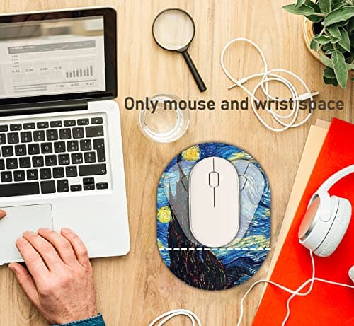 Small Mouse pad mall, only Takes up Wrist and Mouse Space, Washable Lycra Non-Slip Rubber Base, Office, Travel, Small