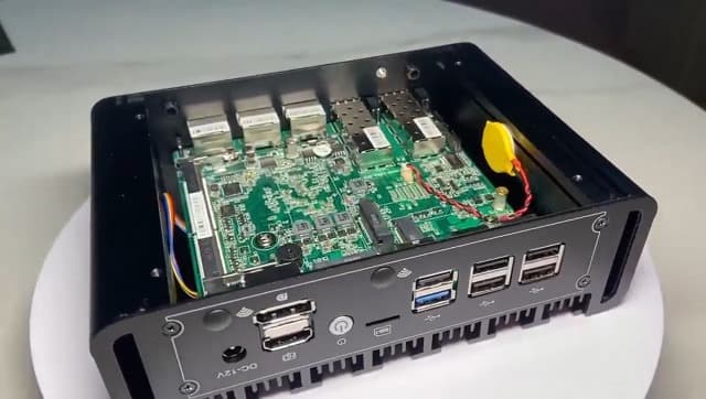 Mini PC N100 Firewall Hardware Intel 82599ES 2 x 10GbE SFP+, 3 x i226V 2.5GbE LAN OPNsense Appliance,AES-NI, 2HD, SIM Card Slot, M.2 WiFi Slot,NO RAM NO SSD