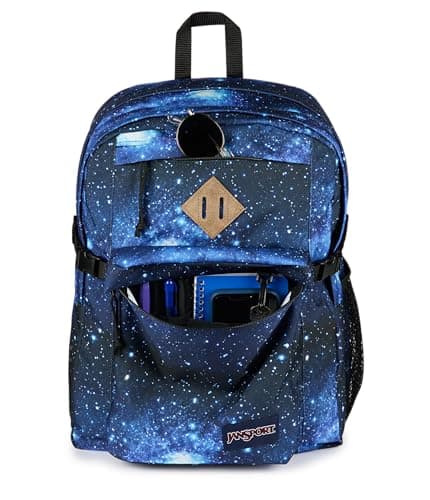 JanSport Main Campus Backpack - Travel or Work Backpack with 15-Inch Laptop Sleeve and Dual Water Bottle Pockets, Stellar Starfield