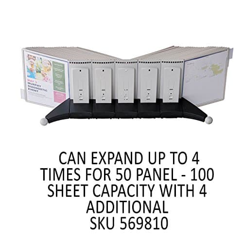 Durable Desktop Reference System with 10 Double-Sided Panels - Letter-Size 8.5" x 11" Inches - Gray SHERPA Design - Desk Reference Organizer