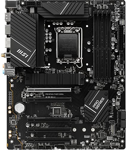 msi PRO B760-P WiFi DDR4 ProSeries Motherboard (Supports 12th/13th/14th Gen Intel Processors, LGA 1700, DDR4, PCIe 4.0, M.2, 2.5Gbps LAN, USB 3.2 Gen2, HDMI/DP, Wi-Fi 6E, Bluetooth 5.3, ATX)