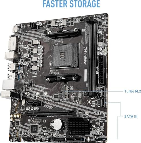 INLAND AMD Ryzen 5 5500 Unlocked Desktop Processor with MSI A520M-A PRO Gaming Motherboard (AMD AM4, DDR4, PCIe 4.0, Micro-ATX),