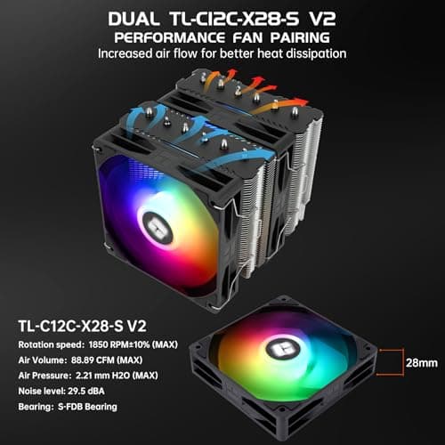 Thermalright Peerless Assassin 120 SE V2 CPU Air Cooler - 6 Heat Pipes AGHP GEN 5.0 Technology | 1850RPM PWM 120mm Fans, for Intel 1851/1700/115X/1200, AMD AM4/AM5