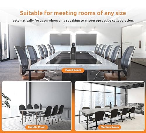TOUCAN 360-Degree Video Conference Camera, 1080p HD Webcam with 4 Noise Reduction Mics, Speaker, AI Tracking, Works with Zoom, Google Voice, Microsoft Teams and More, for PC/Mac/Laptop/MacBook/Tablet