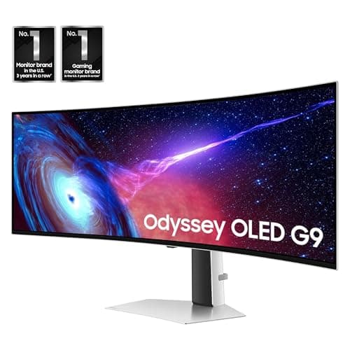 Samsung 49" Odyssey OLED (G93SC) Series Curved Gaming Monitor w QD-OLED, 240Hz, 0.03ms, DQHD, G-Sync Compatible, AMD FreeSync Premium Pro,Height Adjustable Stand,3 Yr Warranty,LS49CG932SNXZA