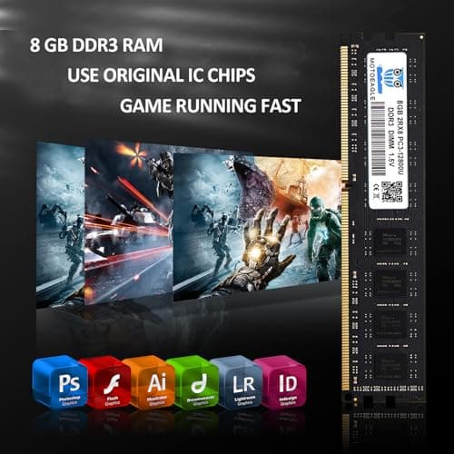 [DDR3 16GB RAM] 16GB KIT (2x8GB) DDR3 1600MHz PC3-12800U Non ECC Unbuffered 1.5V 2Rx8 Dual Rank 240 Pin UDIMM Desktop Memory RAM Module Upgrade