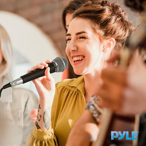 Pyle Handheld Microphone PDMIC58 - Dynamic Moving Coil Cardioid Unidirectional Includes 15ft XLR Audio Cable to 1/4'' Audio Connection