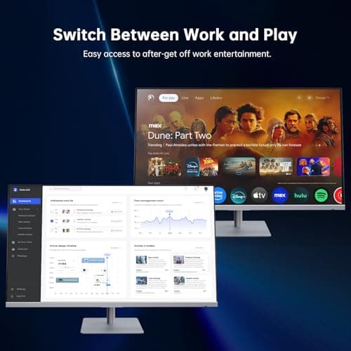 32 Inch 4K Smart Monitor, Google System UHD (3840x 2160) Smart Monitor with Speakers, Netflix Licensed, Type-C 65W PD, WirelessDisplay, HDR, Bluetooth, Hey Google Voice Remot, VESA Support, A32Q8