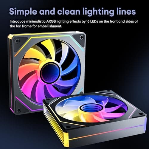 6 Pack RGB Fans, Infinity Mirror, Cable Connector 3 Pin 5V Addressable RGB Fans with Controller (Not Daisy Chain), PWM PC Fan 1800 RPM, 52.4 CFM, Infinity Series