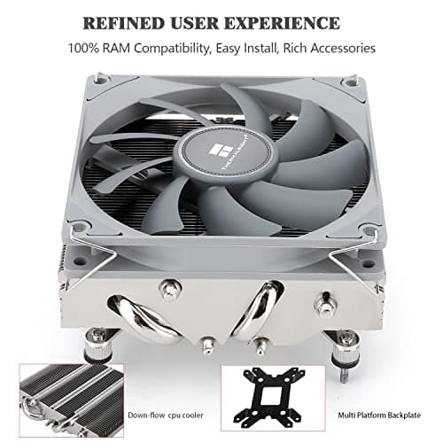 Thermalright AXP90-X53 Black Low Profile ITX CPU Air Cooler, 53mm Height, TL-9015B Slim PWM Fan ITX CPU Heatsink Cooler, AGHP Technology, for AM4/ AM5/Intel 1700/1150/1151/1200/1851(Black)