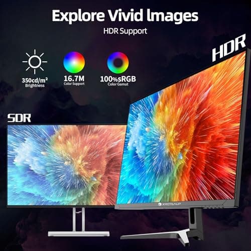 32 Inch UHD Gaming Monitor, (3840 X 2160) Computer Monitor, HDR400, DCI-P3 86%，100% sRGB, Eye Care, Freesync, HDMI, Dp Port and Built-in Speaker, Support Wall