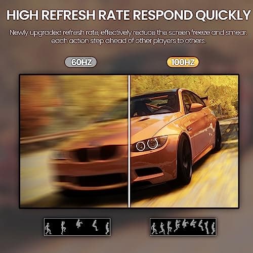 CRUA 27" Curved White Monitor, Full HD(1920x1080P) VA Panel 1800R 100HZ 120% sRGB Professional Computer Monitors, 3Sides Frameless, Flicker-Less,Blue Light Filter, for Office & Gaming.(VGA, HDMI)