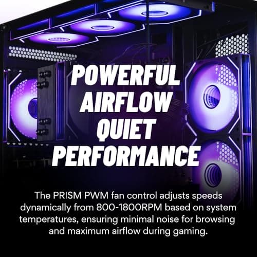 Panorama Gaming Desktop PC (NVIDIA RTX 5060 Ti 8GB, AMD Ryzen 7 5700X Processor, 32GB DDR4 RAM, 1TB NVMe M.2 SSD, WiFi 6E, HDMI + DP, Windows 11 Pro) Best 2025 RGB Prebuilt Tower Computer for Gamers