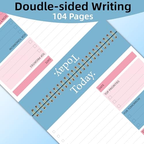 To Do List Notepad - Daily Planner Notepad Undated 52 Sheets Tear Off, 6.5" x 9.8" Checklist Productivity Organizer with Hourly Schedule for Tasks