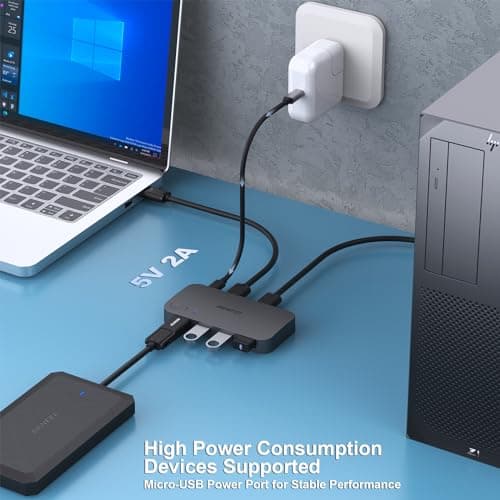 USB 3.0 Switch, USB Switch 2 Computers Share 4 USB for PC, Mouse, Keyboard, Printer, Scanner, USB KVM Switch Selector Compatible with Windows, Mac, Linux