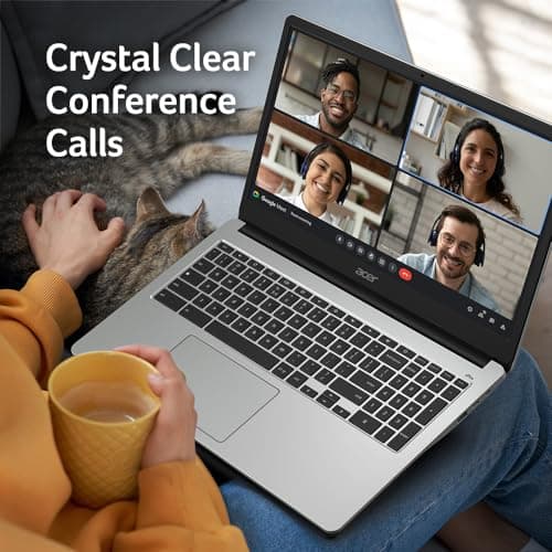 Acer Chromebook 315 Laptop | Intel Celeron N4500 | 15.6" Full HD IPS Display | Intel UHD Graphics | 4GB LPDDR4X | 64GB eMMC | Intel Wi-Fi 6 | DTS Audio | USB Type-C | Chrome OS | CB315-4H-C8XU,Silver