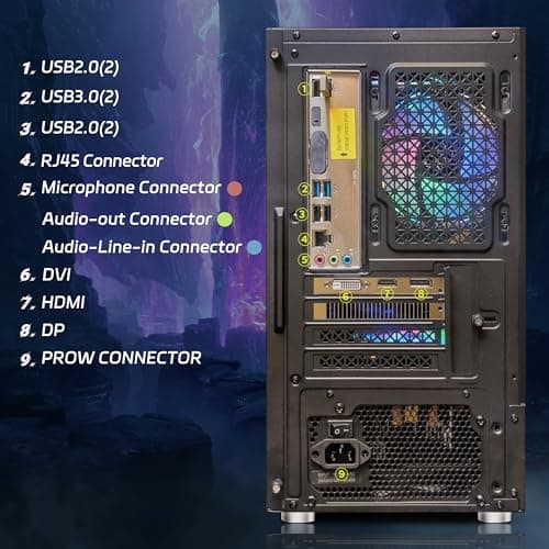 STGAubron Gaming Desktop PC, Intel Core I7 8th Gen up to 4.1G, GeForce GTX 1660 Super 6G, 16G DDR4, 512G SSD, WiFi 6 & BT 5.2, RGB Fan x4, Windows 11 Home