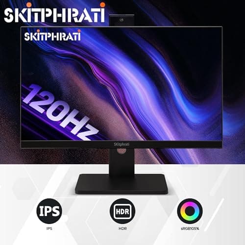 23.8” Business Webcam Gaming Monitor, 1080P IPS 120HZ, Video Conference Monitor - Built-in Adjustable 3MP Webcam, Mic Array, Speakers, Eye Care, Frameless, HDMI, DP, VGA, USB 2.0