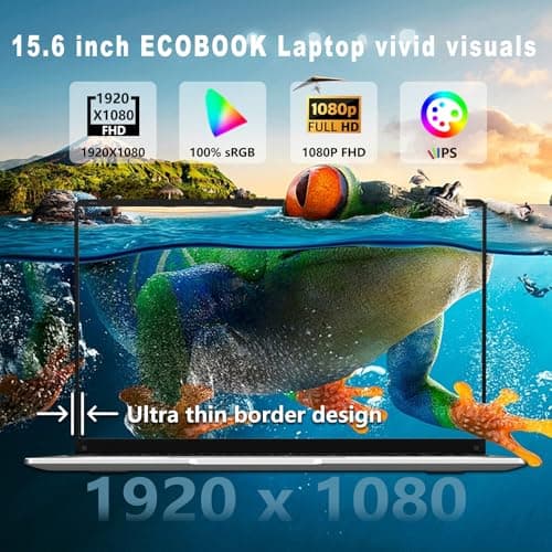 15.6 inch Laptop, 8gb RAM Gaming Laptop with 256GB SSD, Traditional Laptops N4000, Netbook Computers Full HD 1920X1080 Display WiFi5 Mini-HDMI 180 Angle Opening laptops for Student Business