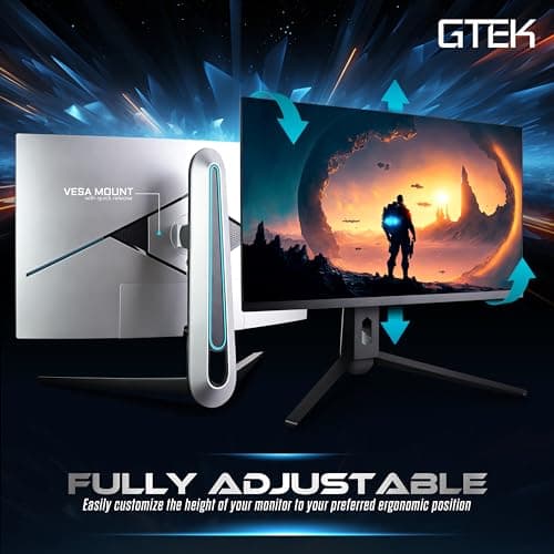 GTek 240Hz 2K Gaming Monitor, 27 Inch Display Full WQHD 2560 x 1440P, Extreme Low Motion Blur, Fast IPS 1ms MPRT, DisplayPort/HDMI, VESA - Q2740P