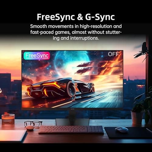 24 inch Monitor - 1080P Monitor, 100Hz FreeSync Gaming Moniter with HDR10,VESA Mountable, Adjustable Tilt, ZeroFrame Design, HDMI,VGA,Earphone Ports, PC Monitors for Office