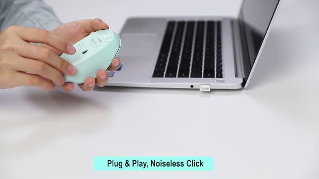 seenda Wireless Mouse, 2.4G Noiseless Mouse with USB Receiver - Portable Computer Mice for PC, Tablet, Laptop with Windows System - Mint Green