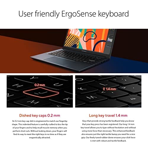 ASUS VivoBook Pro 14 OLED Laptop, 14” 2.8K OLED Display, AMD Ryzen 7 6800H Mobile CPU, NVIDIA® GeForce® RTX™ 3050 GPU,16GB RAM, 1TB SSD, Windows 11 Home, Quiet Blue, M6400RC-EB74