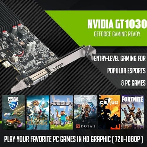 TechMagnet HP G3 Gaming Desktop PC, Core i7 6th Gen, GT 1030 Graphic, 16GB RAM, 1TB SSD | 2TB HDD, New Dual MTG 24-inch Monitor, RGB Keyboard Mouse, Speaker, Webcam, WiFi, Windows 11 Pro (Renewed)