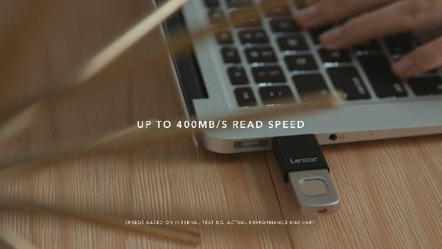 Lexar 128GB JumpDrive Fingerprint F35 PRO USB 3.2 Gen 1 Flash Drive, Up to 400/300 MB/s Read/Write, Storage Expansion and Backup, 256-bit AES & Fingerprint Encryption (LJDF35P128G-RNBNG)