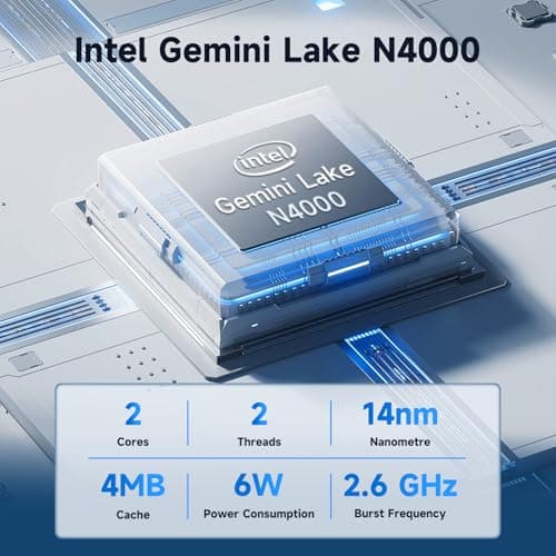 Bmax Mini PC B1 Pro 8GB LPDDR4 /128GB eMMC, Intel Gemini Lake N4000 (Up to 2.6 GHz), Support 512GB/2TB M.2 SSD Expansion, 2.4G/5G Dual WiFi BT4.2, 4K Dual Display Micro Computer