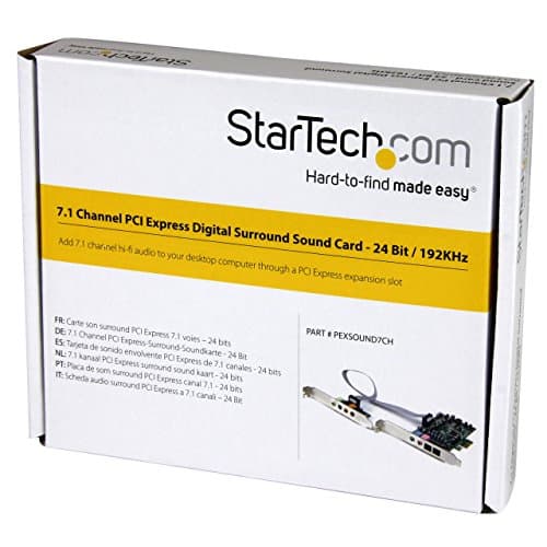 StarTech.com 7.1 Channel Sound Card - PCI Express - 24-bit - 192KHz - SPDIF Digital Optical and 3.5mm Analog Audio (PEXSOUND7CH)