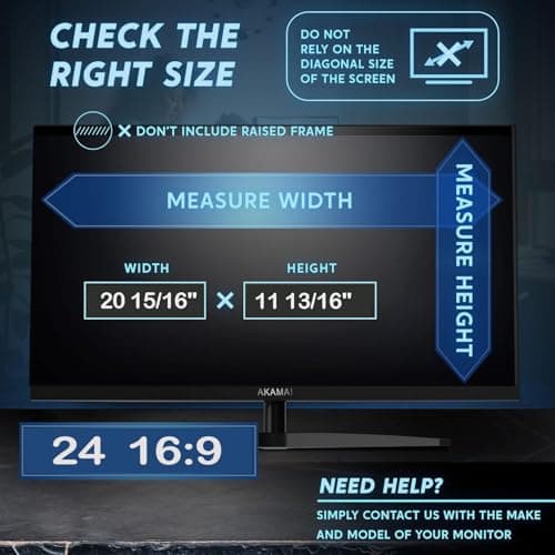 [2 Pack] 24 inch Removable Anti-Glare Blue Light Screen Protector for 16:9 Computer Monitor Display– Anti-Glare, Anti-Scratch, PC Anti-UV Eye Protection Filter Film