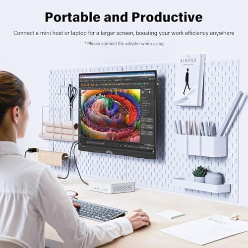 Innoview 23.8” 4K Portable Monitor, UHD (3840*2160) 100%sRGB IPS Speakers USB-C HDMI Work Home Second Monitor W/180°Adjustable Stand for Laptop, Desktop, Macbook, Phones, Tablet, PS5/4, Xbox, Switch