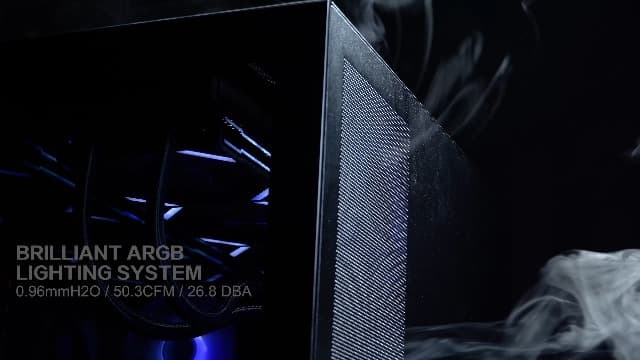 SAMA NEVIEW 4503 Mid Tower PC Case with Dual Tempered Glass Panels, 4×120mm ARGB Fans Pre-Installed, High Airflow ATX PC Case for Case PC Gaming, USB 3.0×2, Type-C Port, Supports Top 360mm AIO – Black