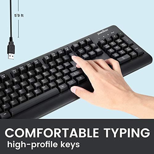 Perixx PERIBOARD-517 Wired Washable USB Keyboard, Certified with IP 65 Level, Black, US English Layout