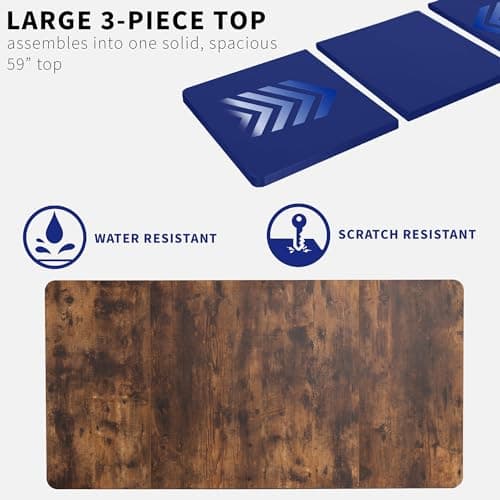 VIVO Universal 60 x 30 inch Table Top for Standard and Sit to Stand Height Adjustable Home and Office Desk Frames, Rustic Vintage Brown Desktop, DESK-TOP60-30N