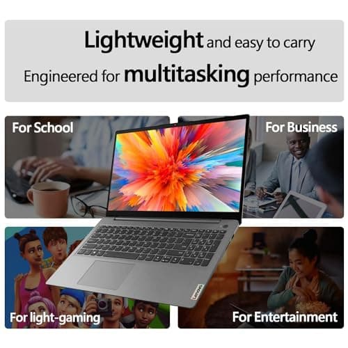 Lenovo IdeaPad 1 Home Laptop, 15.6" FHD Display, Intel Celeron Dual Core Processor, 12GB RAM, 384GB Storage(128GB eMMC + 256GB PCIe), 1 Yr Office 365, Wi-Fi 6, W11H, Additional 1 Yr ADP