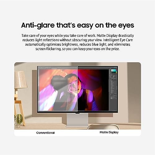 Samsung 27" ViewFinity S9 Series 5K Computer Monitor, Thunderbolt 4, DisplayPort, Matte Display, 4K Slimfit-Camera, Slim Metal Design, AirPlay, Smart-TV Apps, Gaming Hub, LS27C900PANXZA