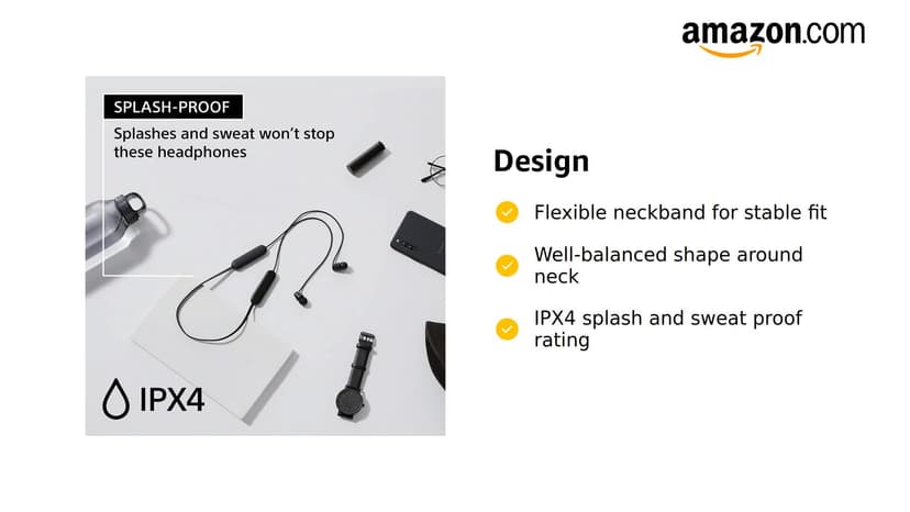 Sony WI-C100 Wireless in-Ear Bluetooth Headphones with Built-in Microphone, Black