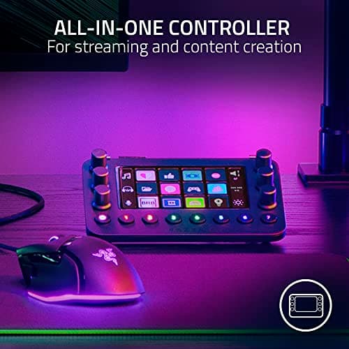 Razer Stream Controller: All-In-One Keypad for Streaming - 12 Haptic Switchblade Keys - 6 Tactile Analog Dials - 8 Programmable Buttons - Designed for PC & Mac Compatibility