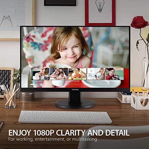 ViewSonic VA2447-MH 24 Inch Full HD 1080p Monitor with 100Hz, FreeSync, Ultra-Thin Bezel, Eye Care, HDMI, VGA Inputs for Home and Office