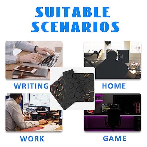 Desk Mat, Black Gold Honeycomb Technology Extended Gaming Mouse Pad Large, 31.5"x11.8" Big Mouse Pad with Non-Slip Base and Stitched Edge, Long Computer Keyboard Mouse Mat for Home Office Work